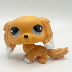 Littlest Pet Shop LPS Spaniel Puppy Dog #1825 Teal Eyes King Charles Loose